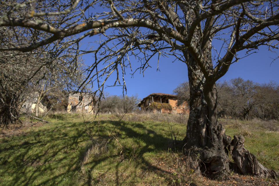 Abandoned households seen in the deserted village of Vaganesh, the only and lone resident a 92 year old Blagica Dicic still living here on Thursday, Nov. 19, 2020, abandoned by all her former ethnic Serb neighbors. (AP Photo/Visar Kryeziu)