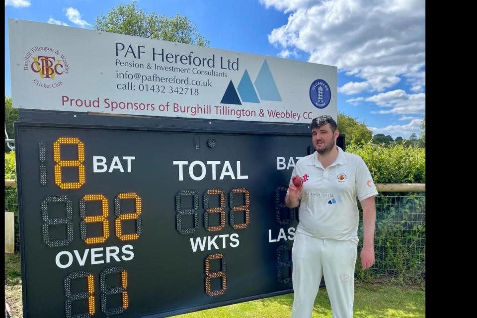 JD Lewis who recorded bowling figures of 6-33 off 11 overs in Burghill, Tillington and Weobley’s win against Hagley <i>(Image: Submitted)</i>