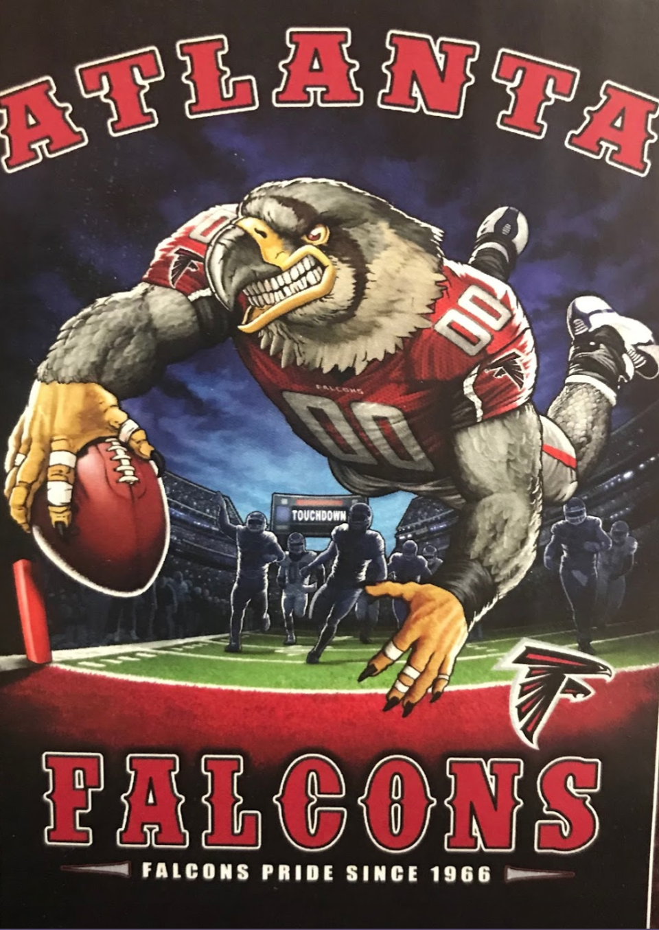 Yes, that’s a falcon. Kind of. (via Yahoo Sports)