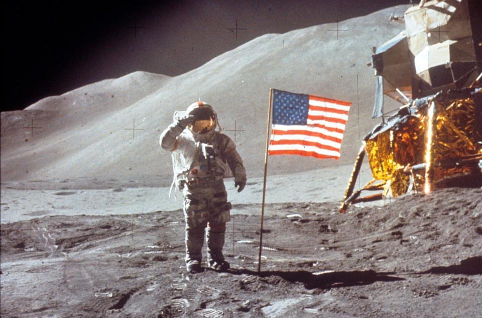 <p>The flag moving in the wind, no stars in the sky whatsoever, the misaligned shadows—these have all been points made in the conspiracy theory that Neil Armstrong <em>didn't </em>take the first "leap for mankind" on the moon in 1969. For years, <a href="https://www.popularmechanics.com/space/moon-mars/a28434260/moon-landing-hoax-conspiracists/" rel="nofollow noopener" target="_blank" data-ylk="slk:conspiracists have argued that NASA staged the landing;elm:context_link;itc:0;sec:content-canvas" class="link ">conspiracists have argued that NASA staged the landing</a> and that the secret has been protected by the CIA ever since. </p>