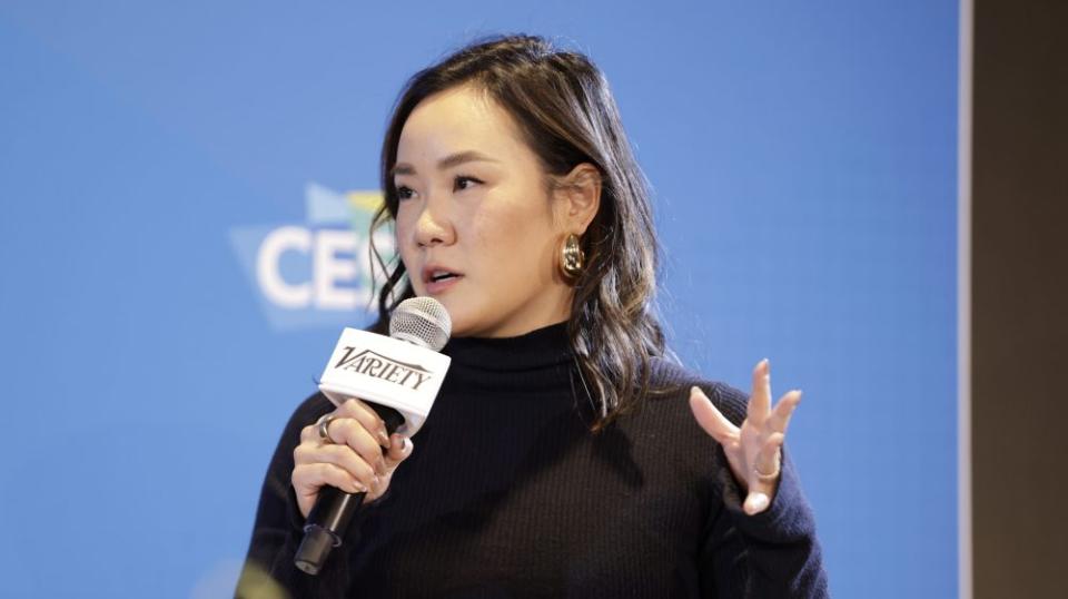 LAS VEGAS, NEVADA - JANUARY 06: Heidi Chung, Media Analyst &amp; Correspondent at Variety speaks onstage at &quot;Entertainment Marketing Heroes – Uniting the Generations&quot; during the Variety Entertainment Summit at CES at the Aria Resort &amp; Casino on January 06, 2023 in Las Vegas, Nevada. (Photo by Greg Doherty/Variety via Getty Images)