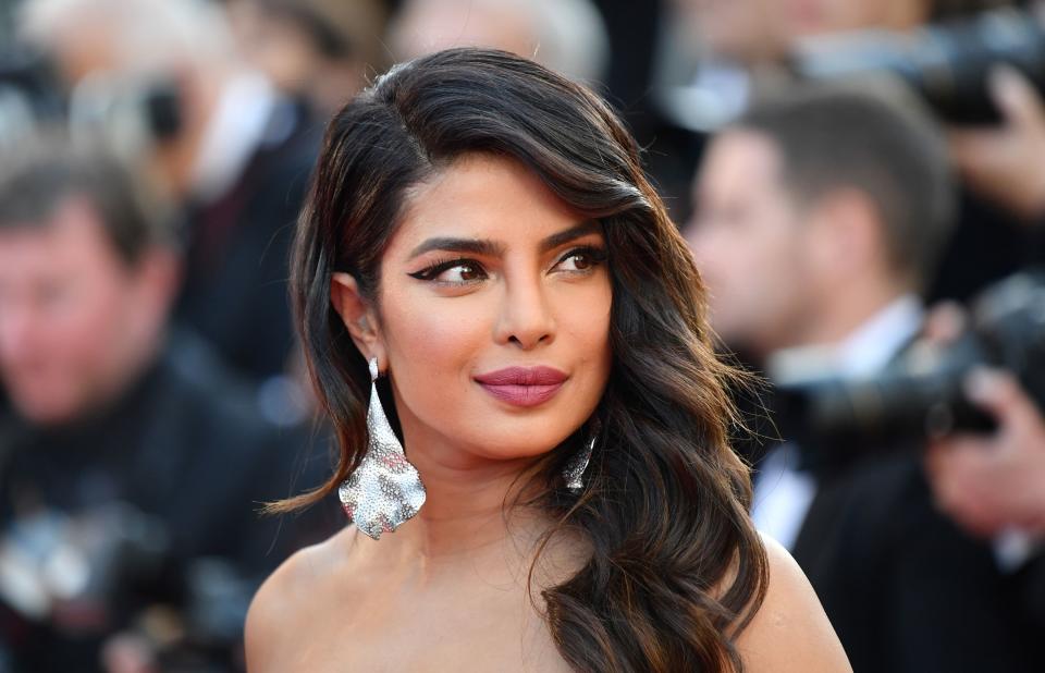 A closeup of Priyanka at an event