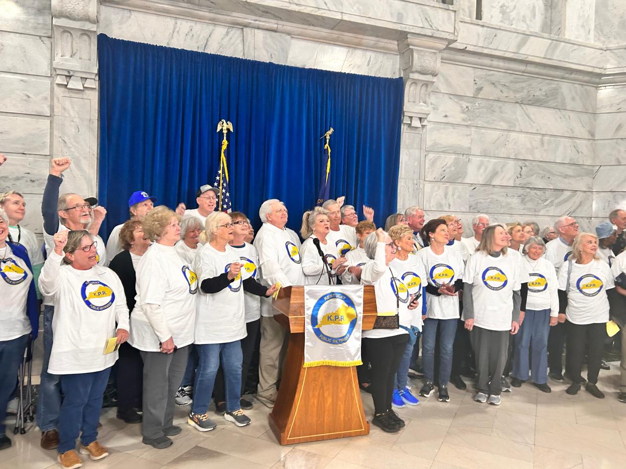 Members of the Kentucky Public Retirees Association want a "13th check" to supplement their pension payments