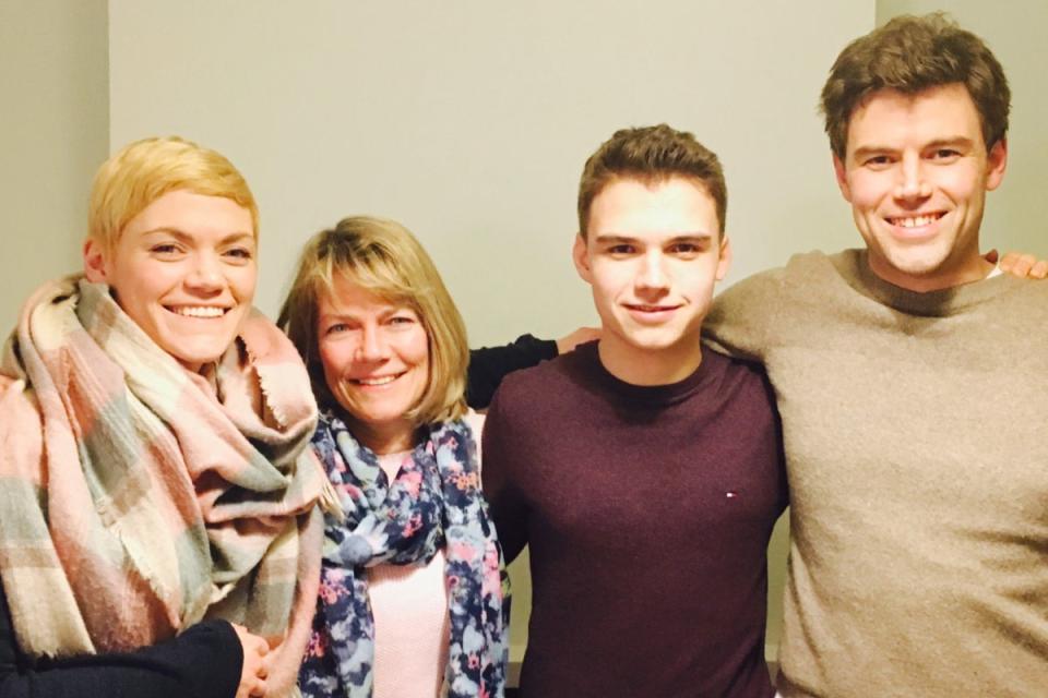 Owen with his mum, brother and sister (Paul Carey)