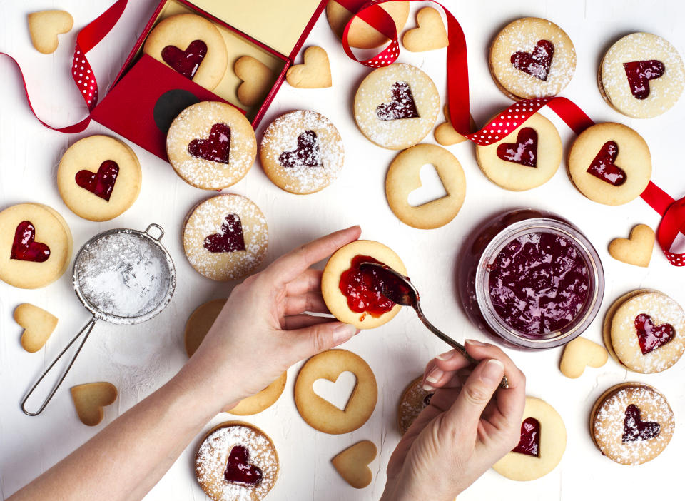 Jam-filled Valentine's Day cookies