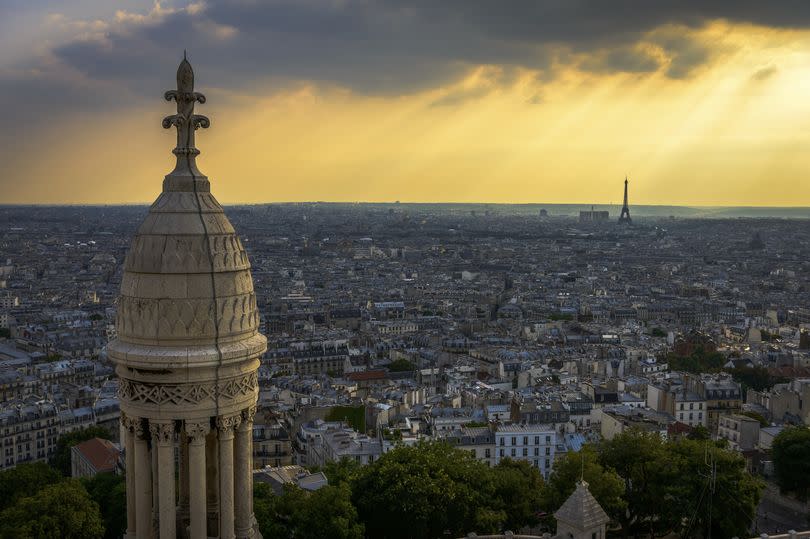 Aerial view of Paris from Sacre-Coeur