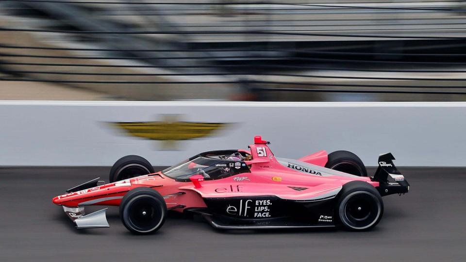 a pink race car