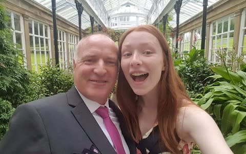 Ceara Thacker with her father Iain.  - Credit: Family Handout/PA