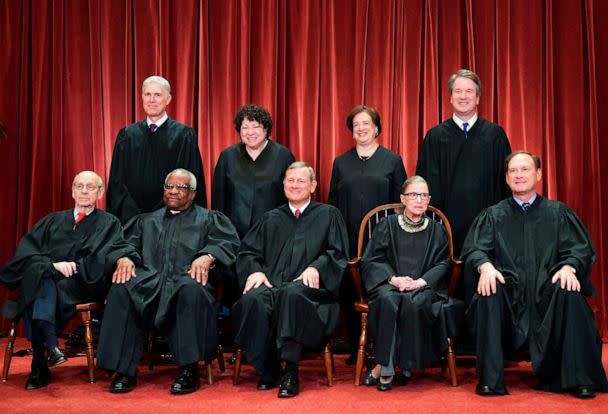 PHOTO: Justices of the US Supreme Court pose for their official photo at the Supreme Court in Washington, Nov. 30, 2018. (Mandel Ngan/AFP/Getty Images, FILE)