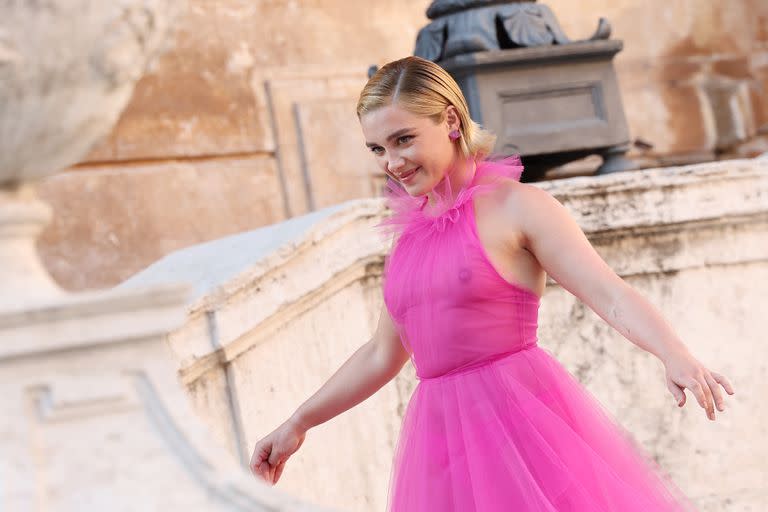 Florence Pugh en el desfile de moda de Valentino, en Roma