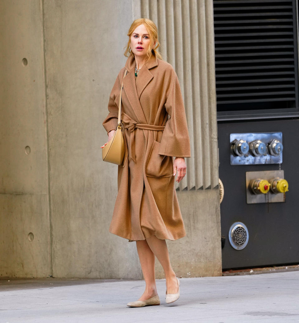 Nicole Kidman, New York, A24, flats, suede, filming.