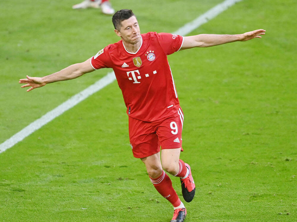 Im letzten Spiel der Saison kommende Woche kann Robert Lewandowski den Müller-Rekord sogar noch brechen. (Bild: imago images/Sven Simon)