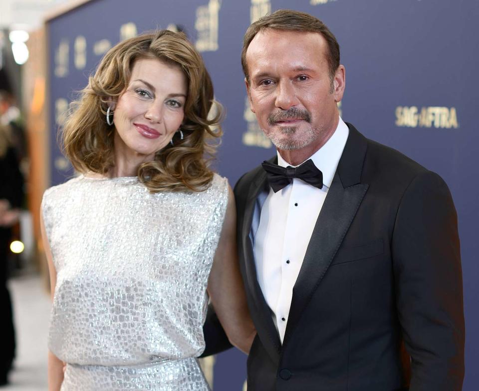 Faith Hill and Tim McGraw attend the 28th Screen Actors Guild Awards at Barker Hangar on February 27, 2022 in Santa Monica, California