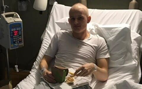 Max Taylor during treatment for cancer - Credit: Instagram - maxtaylor00