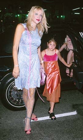 Courtney Love and her daughter, Francis Bean Cobain, at the Mann's Chinese Theater premiere of Columbia's Charlie's Angels