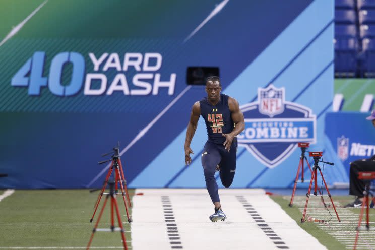 Washington wide receiver John Ross ran the 40-yard dash in a blazing 4.22 seconds.