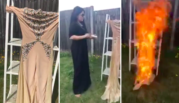 Aryana Sayeed burns dress