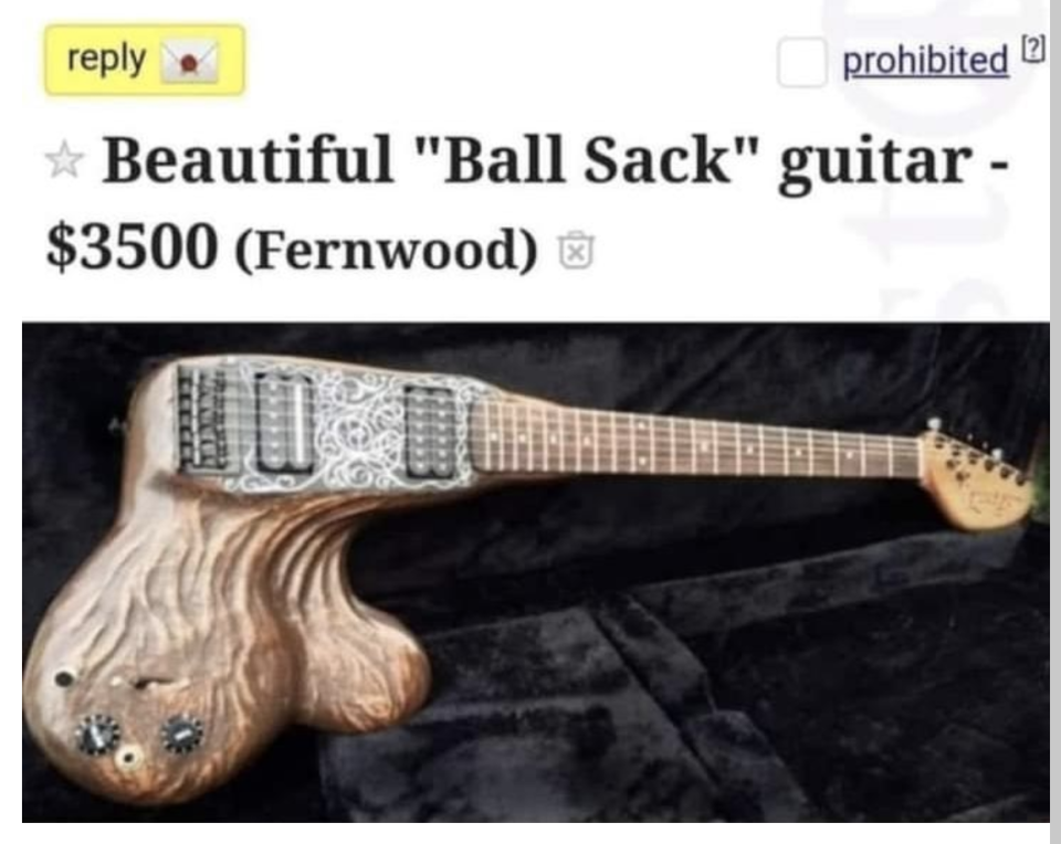 A ball sack guitar for sale