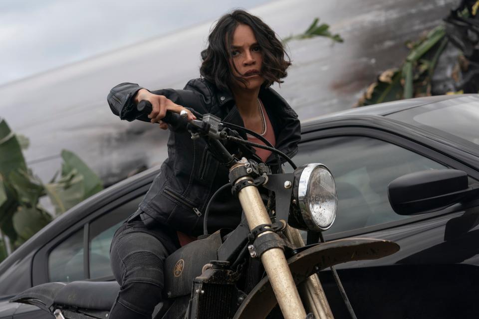 "F9" finds Letty (Michelle Rodriguez) dealing with suddenly being a mom and struggling with the pace of her life.