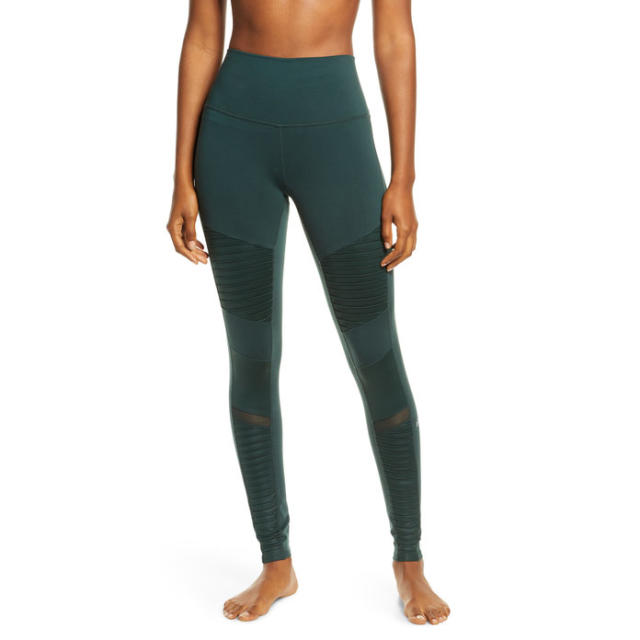 Alo Yoga Women's High Waist Moto Leggings Hunter Green Size Small ~ - $36 -  From Pamela
