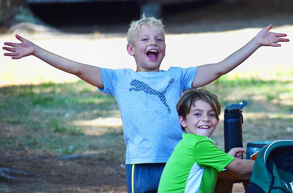 Isaac Tietze and Christian Ferreira at Camp Jack. The camp, named for the late local businessman Jack Rua, is about fun, but also about providing a Type 1 diabetes education to everyone involved.