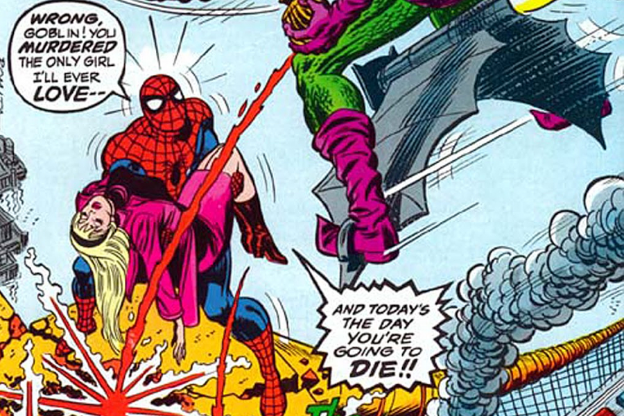 death of gwen stacy splash page