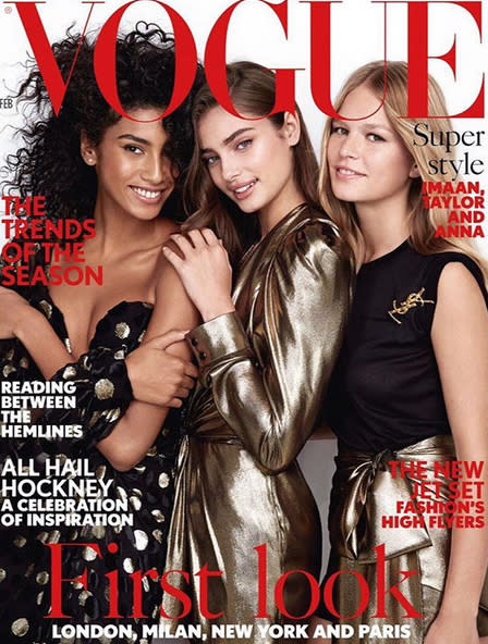 Imaan Hammam, Taylor Hill und Anna Ewers