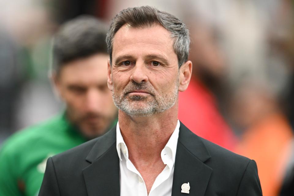 Mexico coach Diego Cocca watches his team prepare to face Panama during the 2023 Concacaf Nations League third-place match on Sunday in Las Vegas.