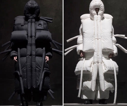 Moncler sorgte bei der Fashion Week in Mailand mit exzentrischen Daunenmänteln für Aufsehen. (Bild: Instagram/leclaireur)