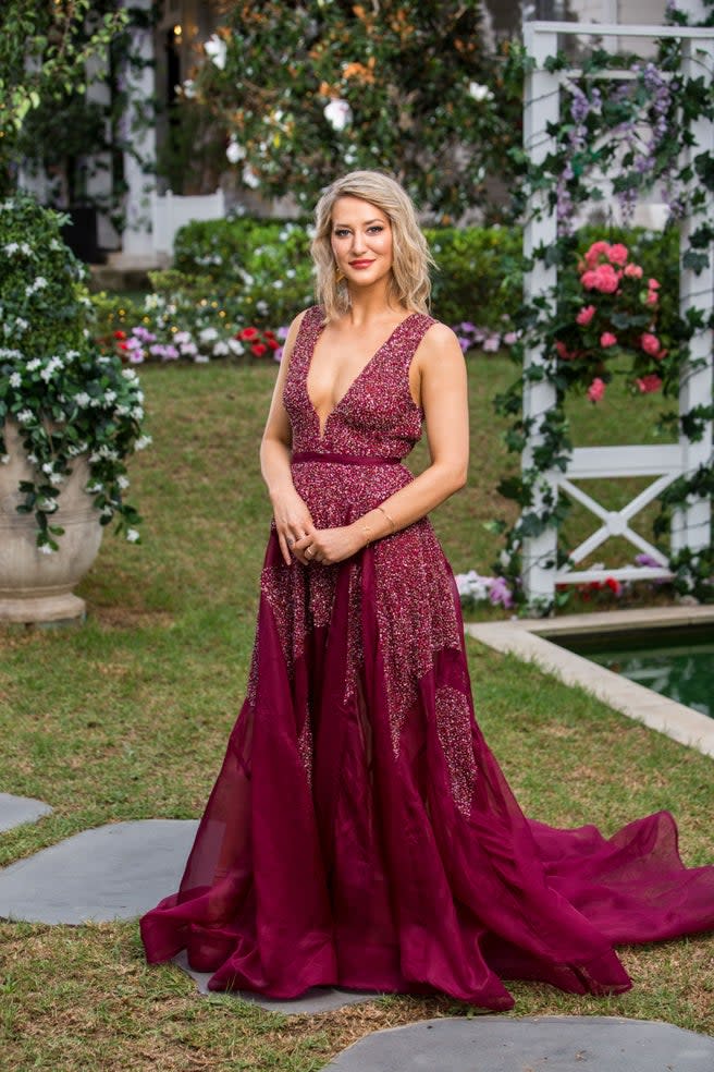 Hannah Chapman in gown on The Bachelor