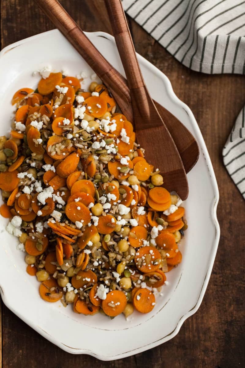 Cumin-Roasted Carrots with Wild Rice and Chickpeas