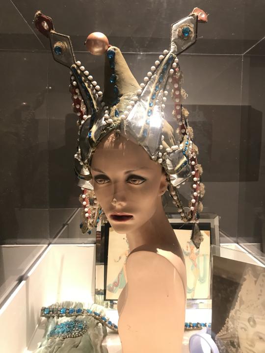 The headdress worn by Ms Keeler while working as a showgirl is one of the artefacts on display (De Montfort University/PA)