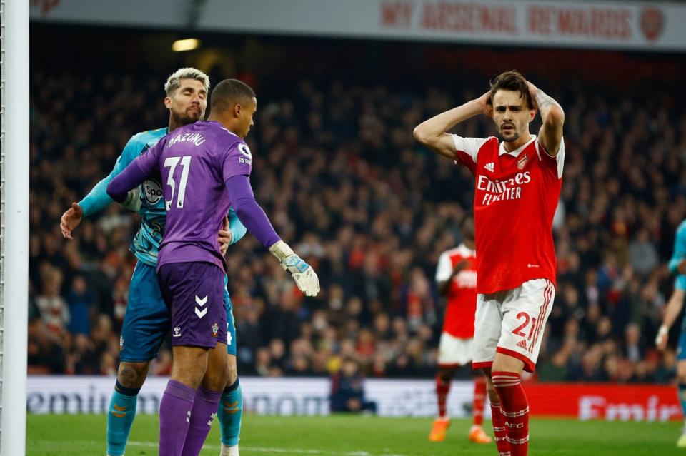 Wasteful: Vieira could not get into the game (Action Images via Reuters)