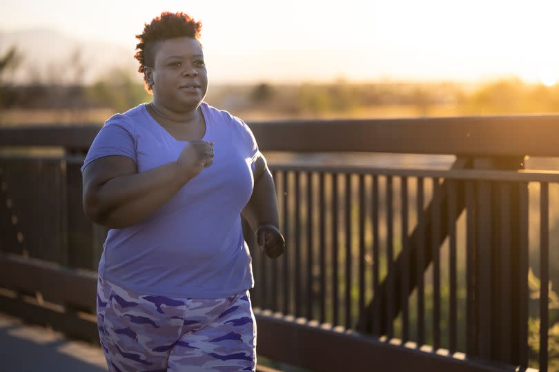 Woman working out outdoors.