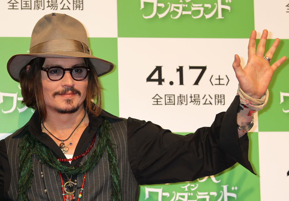 Johnny Depp at an "Alice in Wonderland" presser