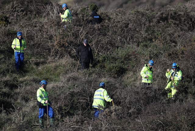 Police investigating Ms Pope-Sutherland's disappearance undertake a fingertip search 