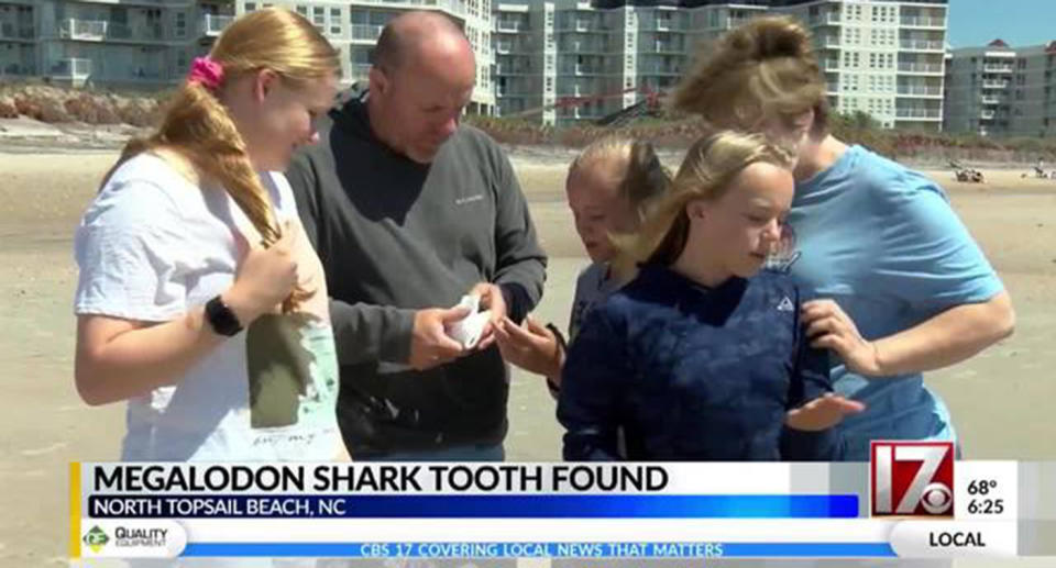 The Fauths are always on the hunt for shark teeth when on the beach. Source:WECT News