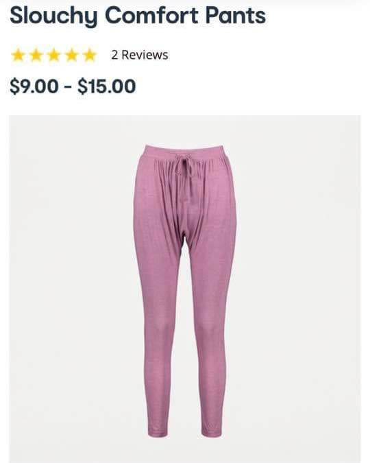 kmart pink Slouchy Comfort Pants look like vagina