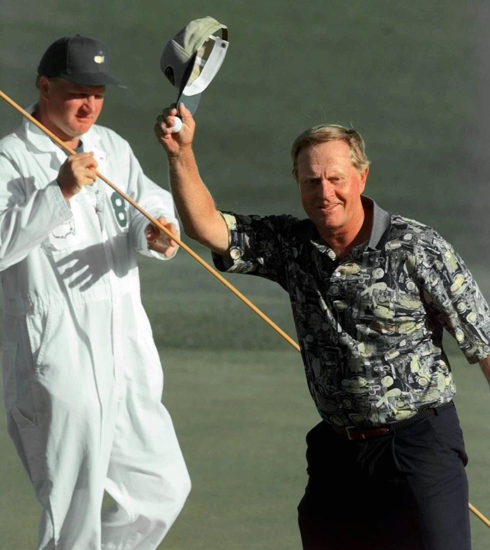 Jack after putting out on 18 on Sunday of the 1998 Masters, when he made a serious run at age 58.