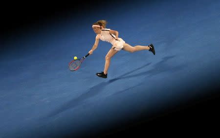 Tennis - Australian Open - Rod Laver Arena, Melbourne, Australia, January 22, 2018. Ukraine's Elina Svitolina in action during her match against Czech Republic's Denisa Allertova. REUTERS/Toru Hanai