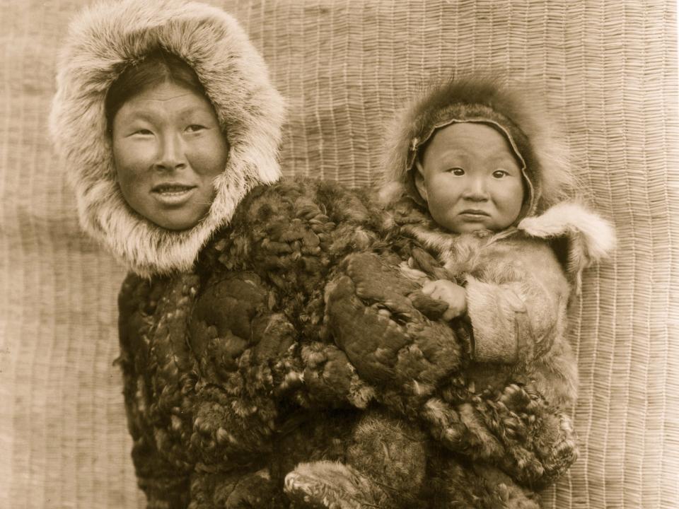 CIRCA 1929: Child is Joe Moses, Woman and child, Nunivak