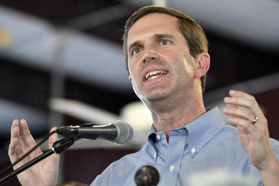 Democratic Attorney General Andy Beshear declared victory over Gov. Matt Bevin (R) in Kentucky's governor's race Tuesday. (Photo: ASSOCIATED PRESS)