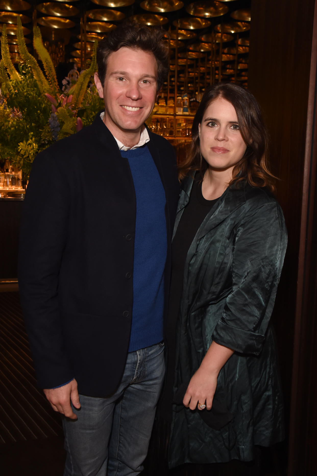 LONDON, ENGLAND - JUNE 22:  Jack Brooksbank and Princess Eugenie attend an exclusive dinner hosted by Poppy Jamie to celebrate the launch of her first book 