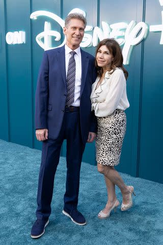 <p>Frank Micelotta/Disney via Getty</p> Gerry Turner, left, and Theresa Nist, right, celebrating the official launch of Hulu on Disney+ at an exclusive cocktail reception in Los Angeles