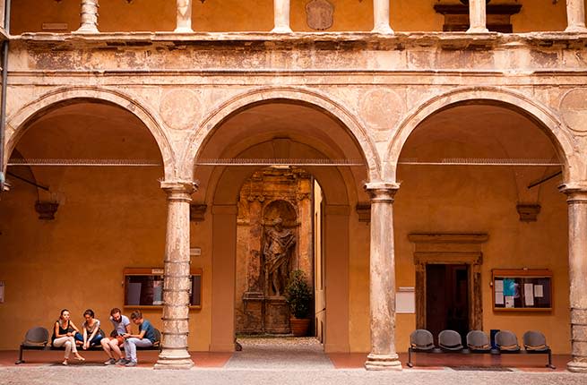 <p><strong>Where: </strong>Bologna, Italy</p> <p>The oldest university in the Western world, the traces its roots to 1088, when free teaching became widespread outside of the church. Many of the university buildings date back to the Renaissance, and several are from the 17th and 18th centuries. Strolling through the redbrick and stone arcades around the university makes for a pleasant afternoon. Several museums commemorate the scholarly advances of intellectuals like Nicholas Copernicus, Erasmus of Rotterdam, and Albrecht Dürer, all of whom studied here. In particular, the Museo di Palazzo Poggi displays botanical specimens, scientific instruments, and paleontological artifacts.</p> <p><strong>Insider Tip:</strong> Bologna is full of good, inexpensive restaurants catering to the student population, but for a great aperitivo, stop by the restaurant at (Museo d’Arte Moderna di Bologna).</p> <p><strong>Plan Your Trip:</strong> Visit </p>