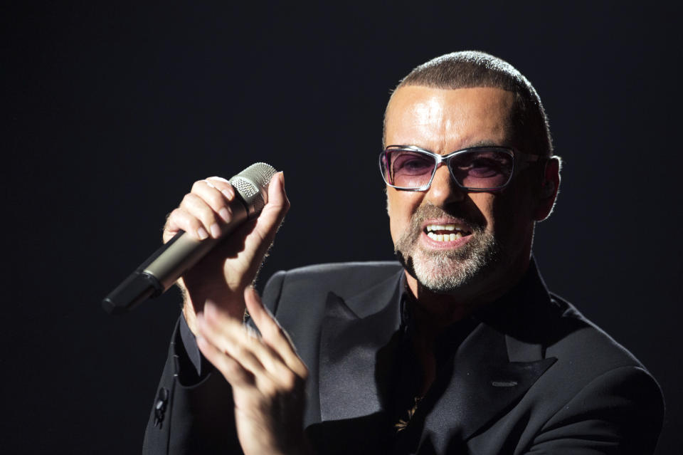 George Michael performs on stage during a charity gala for the benefit of Sidaction, at the Opera Garnier in Paris. (MIGUEL MEDINA/AFP/Getty Images)