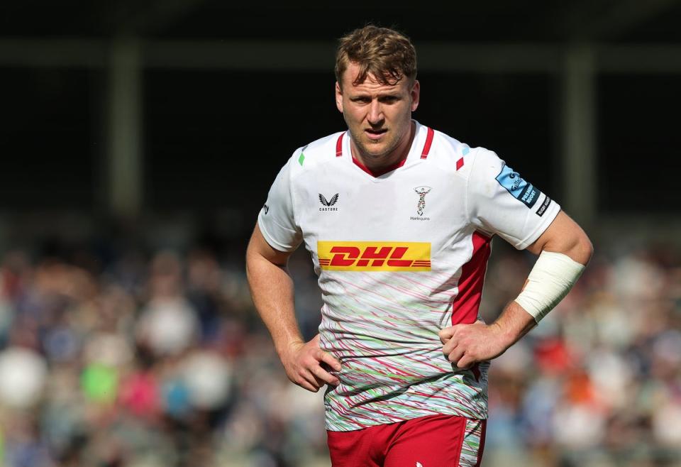 Play-off hopeful: Quins No8 Alex Dombrandt is looking forward to the big-match atmosphere at Twickenham against league leaders Saints (Getty Images)