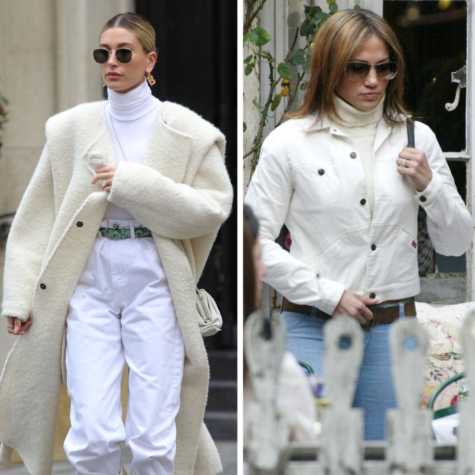 Hailey Bieber and Jennifer Lopez Style