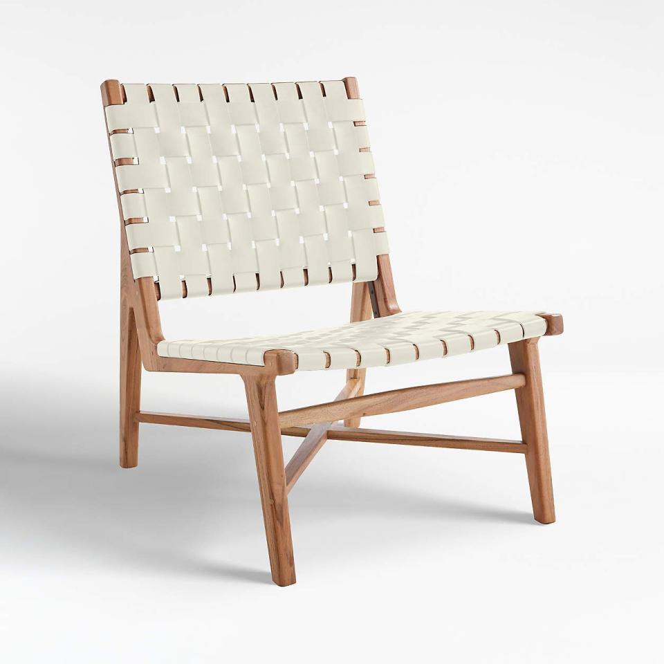 <p><a href="https://go.redirectingat.com?id=74968X1596630&url=https%3A%2F%2Fwww.crateandbarrel.com%2Ftaj-white-woven-leather-strap-accent-chair%2Fs365293&sref=https%3A%2F%2Fwww.goodhousekeeping.com%2Flife%2Fmoney%2Fg44576433%2Flabor-day-home-furniture-sales-2023%2F" rel="nofollow noopener" target="_blank" data-ylk="slk:Shop Now;elm:context_link;itc:0;sec:content-canvas" class="link ">Shop Now</a></p><p>Crate and Barrel</p><p>$749.99</p>