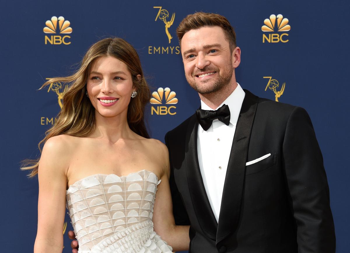 Justin Timberlake tackled at Paris Fashion Week with wife Jessica Biel